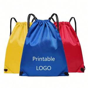 Custom Logo Cinch Gym <b>Drawstring</b> Backpack Multi-Color Waterproof Recycled Polyester Bag for Storage Travel Sports Use - Product Image 2