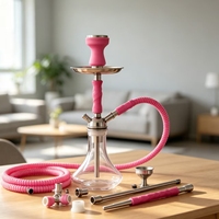 Chicha portable de luxe en acier inoxydable effet miroir, exclusivement pour l'Europe et les États-Unis, avec coffret cadeau