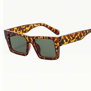 Lunettes de soleil tendance vintage rétro multicolores pour hommes, monture contrastée classique, verres carrés colorés pour hommes et femmes - Product Image 6