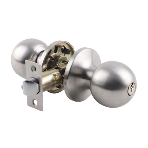 ブラスシリンダー管状ドアノブロックセット通常キー付き盗難防止機能 - Product Image 1