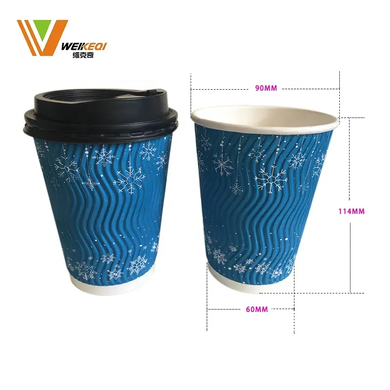 Custom Color Logo Disposable Double Wall Paper Cups 8oz Hot Drink Coffee Cup Free Sample