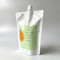 Pochette souple alimentaire avec bec verseur et poignée, sac d'emballage liquide personnalisé pour jus de fruits