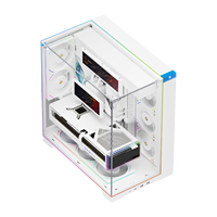 Boîtier de jeu Thermalright A70 VISION WHITE avec verre trempé à vue complète, écran intégré de 9,16 pouces, boîtier de jeu RGB DIY