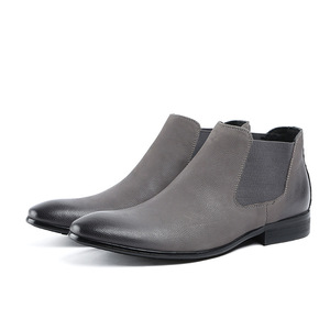 Botas Chelsea de Cuero para Hombre, Estilo Inglés, con Grabado, de Piel Vacuna, para Vestimenta Formal de Negocios - Product Image 1