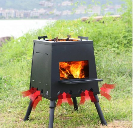 Foldable Camping Fire Pit Bonfire Stove Bonfire Activity Black Garden Wood Stove Heating Furnace Portable Outdoor Stove
