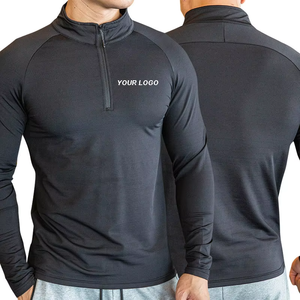 Camiseta de Manga Larga con Cierre de Cremallera para Hombre, Secado Rápido, Rendimiento Deportivo, Golf, Fitness, Casual - Product Image 1