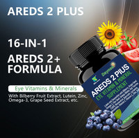 CHLF AREDS 2 Plus Vitamines pour les yeux en gélules souples Lutéine Zéaxanthine Myrtille pour la clarté de la vision des adultes âgés et la vision nocturne
