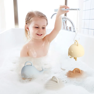 Wholesale Baby Bath Toys Animal Space Cute Cartoon Toddler Water Toys Baby Silicone Fishing Set Animal Toy Infant