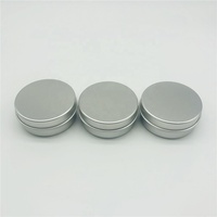 Contenitore in Alluminio Rotondo Argento da 15ml con Coperchio Scorrevole, Mini Scatola in Alluminio per Balsamo Labbra