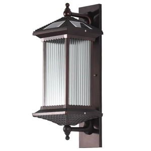 Lampes murales solaires en aluminium, super lumineuses, étanches, pour l'extérieur, porte d'entrée, villa, balcon, nouveau style chinois rétro - Product Image 1