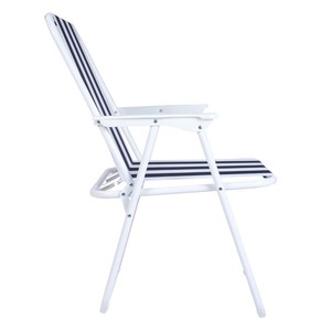 Chaise longue pliante, chaise de plage d'extérieur, chaise portable pour adulte avec tissu rayé 49x49x73 cm - Product Image 1