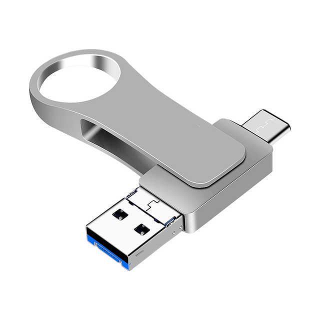New Creative Type-C Metal USB 2.0 Flash Drive with Custom Logo 128GB/64GB/32GB/16GB/8GB OTG Compatible