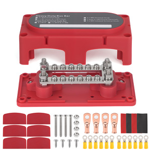 Heavy Duty Bus Bar 12 Position M6 <b>Terminal</b> Block Red Copper Screw Connection 48V Power Distribution Panel - Product Image 5