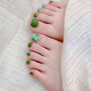 <span class=keywords><strong>เล็บ</strong></span><span class=keywords><strong>เท้า</strong></span>ปลอม<span class=keywords><strong>เจ</strong></span><span class=keywords><strong>ล</strong></span>นิ่ม<span class=keywords><strong>ล</strong></span>ายสวย ประดับกลิตเตอร์สีเขียวและเพชร ใช้ซ้ำได้ - Product Image 2