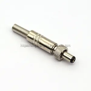 Copper Metal Plug 5.5*2.1/2.5mm DC Power Plug 5A 30V With Threaded Lock Fixed Connector Socket