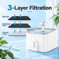 Fontaine à eau intelligente pour animaux de compagnie CE FCC RoHS OEM ODM pour chats et chiens, 3,5 L, 3 W, 0-220 L/h, avec filtre en résine de fibre de carbone activée, contrôle par application
