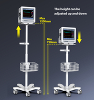 Troli Monitor dan Ventilator Modern, Kereta Klinik, Workstation Medis Mobile dengan Ketinggian yang Dapat Disesuaikan, Garansi 5 Tahun untuk Rumah Sakit