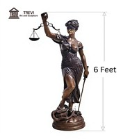 Célèbre sculpture en bronze de la balance, statue de la Déesse de la Justice en bronze