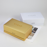 Boîte cadeau de luxe pour parfum avec logo personnalisé, boîte rigide recyclée avec impression UV et estampage or, laminage mat
