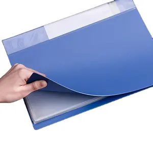 得力5109透明内袋办公展示书多功能学习用品 # A4-100P # 蓝色清晰可见高品质