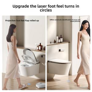 Inodoro Inteligente Moderno de Cerámica Negra, Suspendido <span class=keywords><strong>en</strong></span> la <span class=keywords><strong>Pared</strong></span>, con Función de Apertura Automática, Tanque de Agua Integrado, Asiento con Calefacción y Control Remoto - Product Image 5