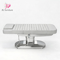 Lit de soin du visage de luxe moderne avec 3 moteurs, base en acier inoxydable, lit de massage de spa, table de traitement de beauté, mobilier de salon