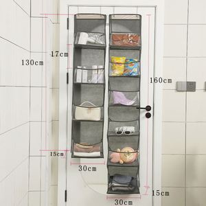 Wholesale 4/5/6 Shelf Sturdy Large Capacity Over the Door Hanging Pantry Organizer Room Organizer with Clear <b>Plastic</b> Pockets - Product Image 2