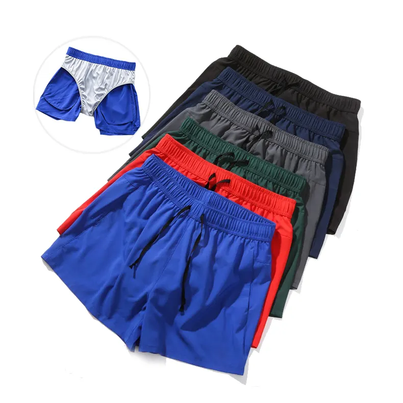 New Design 2 in 1 Quick Dry Workout Shorts Men Basketball Training Sports Shorts Breathable Comfortable Men Crossfits Shorts