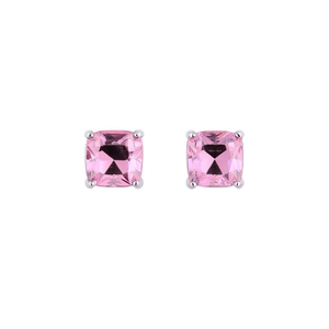 Pendientes Clásicos de Cobre con Corte Princesa Rosa para Mujer, Diseño Geométrico, Engaste de Garra, Joyería Fina E607 - Product Image 1
