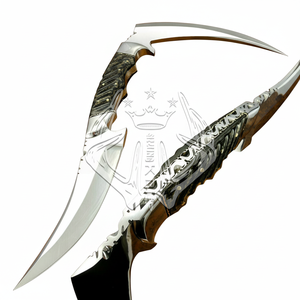 Custom Full Tang D2 Steel Hunting Camping Bearded <b>Axe</b>, Micarta Handle Tomahawk Real Hatchet with Leather Sheath, Ideal Gift - Product Image 1
