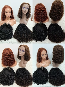 Letsfly Promotion $81 Glueless <b>Wigs</b> Roma Curly 14inch 5x5 <b>Lace</b> Closure 100% Human Hair 250% Density 10A Wholesale Factory 240g - Product Image 3
