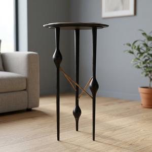 Mesa de Centro Moderna y Duradera de Resina Redonda Negra para Sala de Estar, Uso Doméstico, Hotel o Centro Comercial - Product Image 3