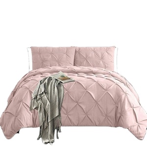 Amozan-ropa de cama encantadora, colcha cepillada de color liso <span class=keywords><strong>2021</strong></span>, funda de almohada, conjunto de 3 piezas - Product Image 1