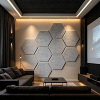 Panneau mural acoustique décoratif hexagonal en fibre de polyester, moderne, écologique et ignifuge, hautement efficace pour appartements et hôpitaux