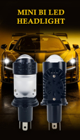 GOODZOOM Super Bright Luces H4 Led Lights Projecteur Biled Luz H4 Mini Led Projecteur Ampoules de phare pour voiture 85W/70W