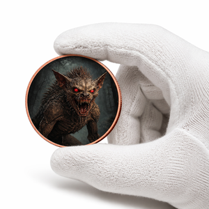 Pièce <span class=keywords><strong>de</strong></span> monnaie en cuivre fin <span class=keywords><strong>de</strong></span> 1 once sur le thème d'Halloween : Horreur, Loup-<span class=keywords><strong>garou</strong></span>, Grim Reaper, Squelette – Idéale pour collection, souvenir ou cadeau - Product Image 1