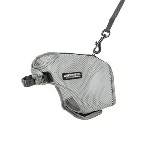 Harnais souple avec laisse en maille grise pour chien – Équipement de promenade pour animaux de compagnie - Product Image 2