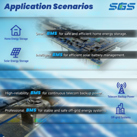 Система солнечной энергии Seplos Split LiFePO4 Battery BMS 3.0 100A 150A 200A с Bluetooth, активной балансировкой, 48В/51.2В, штабелируемая, для гибридных сетей