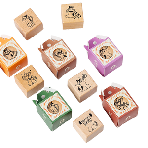 Phim hoạt hình mèo con dấu Retro tem văn phòng phẩm 7 loại gỗ tự mực tem từ loạt nhà máy cho sử dụng văn phòng - Product Image 1