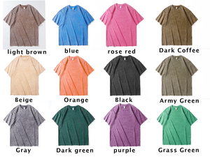 Camiseta de Algodón de 230 g/m² para Hombre, con Logotipo Personalizado, Lisa, Gruesa, Estilo Vintage, Lavada al Ácido, Hip Hop, Streetwear - Product Image 4