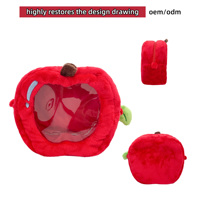 Sac à dos personnalisé en peluche Ita Bag, forme de fruit de dessin animé, fabrication OEM, créez votre design unique, avec fenêtre transparente, pour cadeaux de Noël