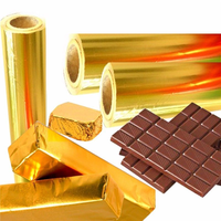 Papier d'emballage en aluminium de qualité alimentaire imprimé sur mesure en gros, feuilles colorées pour le chocolat