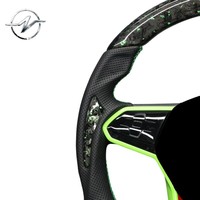 Volante Deportivo Multifunción de Fibra de Carbono Forjado Verde de 3/4 Radios para VW Golf MK8/MK7/MK6 GTI Jetta con Agarre de 40 mm