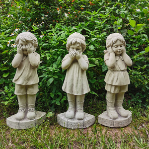 Scultura Classica in Fibra di Argilla di Bambini che si Baciano, Statua <span class=keywords><strong>da</strong></span> <span class=keywords><strong>Giardino</strong></span> in Vendita - Product Image 5