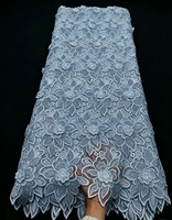 Dentelle Guipure de Haute Qualité NI.AI, Tissu Asoebi à Fleurs 3D pour Fête