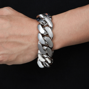 Unisex Tibetan <strong>Silver</strong> Alloy 18K Gold Plated Cuban Chain Bracelets-Trendy Wedding &amp; Party Gift - Product Image 6