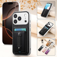 Dompet Kulit PU Multifungsi 2026 dengan Slot Kartu, Penutup Casing Ponsel untuk iPhone 18 Pro Max dengan Tali Pergelangan Tangan