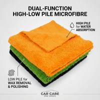Paño de microfibra de doble cara de pelo alto y bajo, sin arañazos, 500GSM, para eliminación de cera y pulido, proveedor mayorista B2B