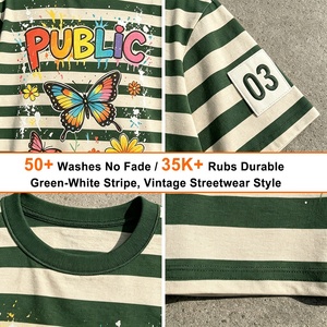 OEM/ODM High Quality Custom Streetwear Digital Graffiti Prints <b>Paint</b> Splatte Men's T-shirt Embroidery Patch Stripe Men's T-shirt - Product Image 2