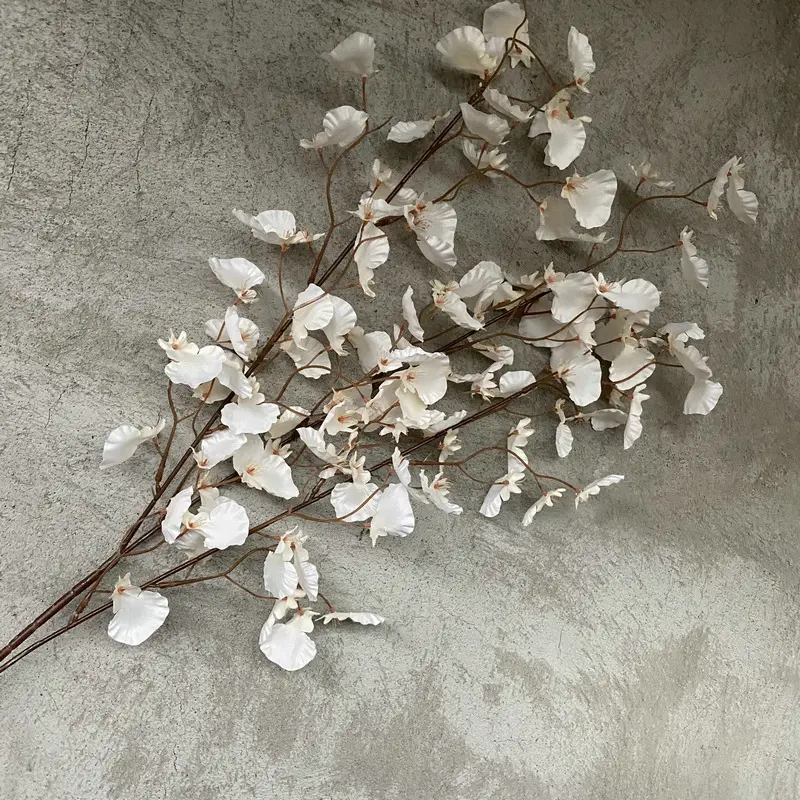 Bunga gantung anggrek menari, 100cm bunga anggrek Oncidium buatan untuk pernikahan